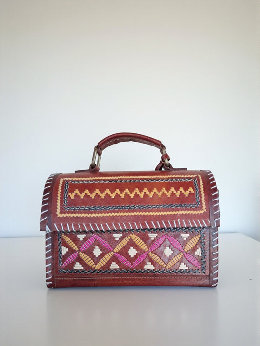 L5-P13: Colorful Box Leather Bag