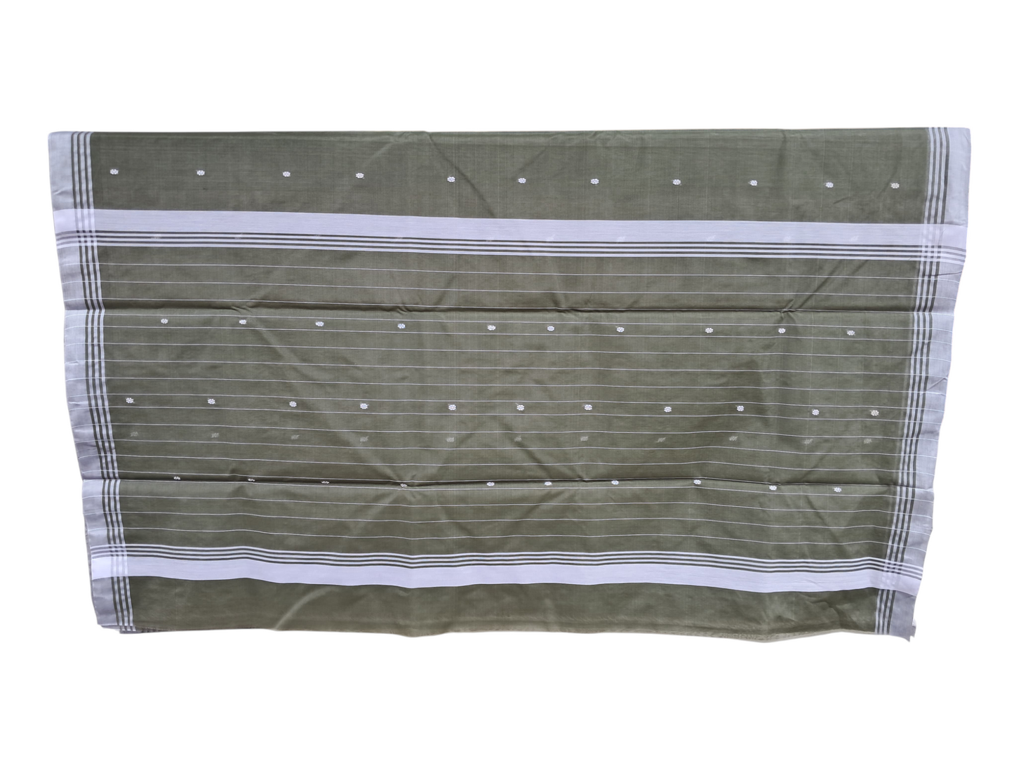 L6-P6: Dark Mehndi Cotton Silk Saree
