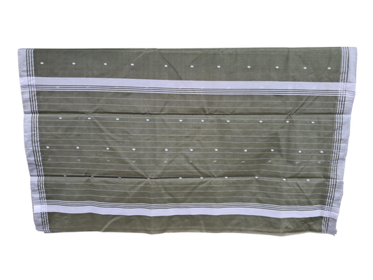L6-P6: Dark Mehndi Cotton Silk Saree