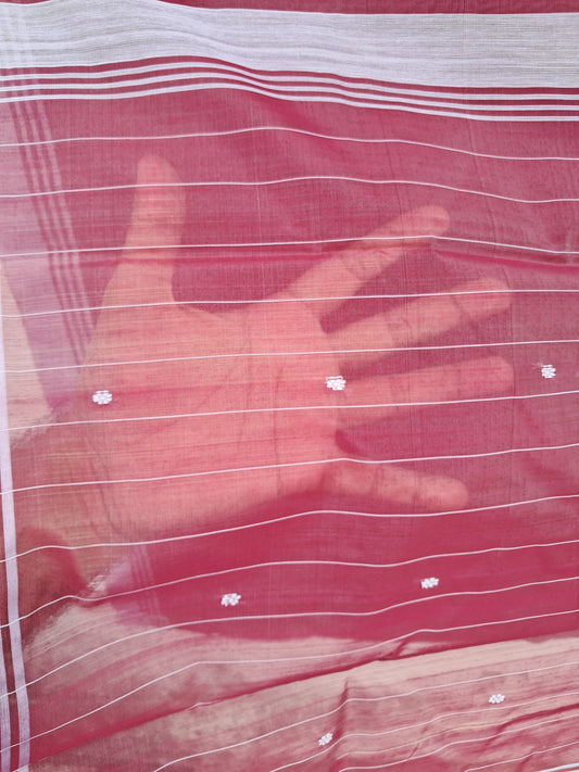 L6-P3:  Onion Pink Cotton Silk Saree