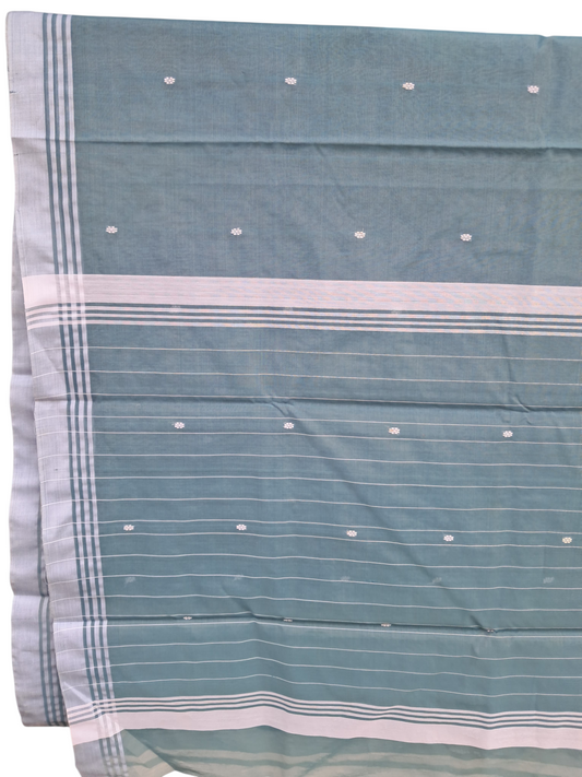 L6-P2: Blue Salety Cotton Silk Saree