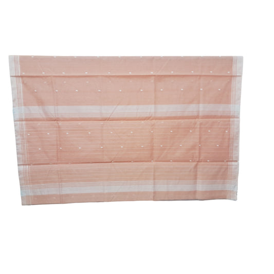 L6-P18: Pastel Peach Cotton Silk Saree