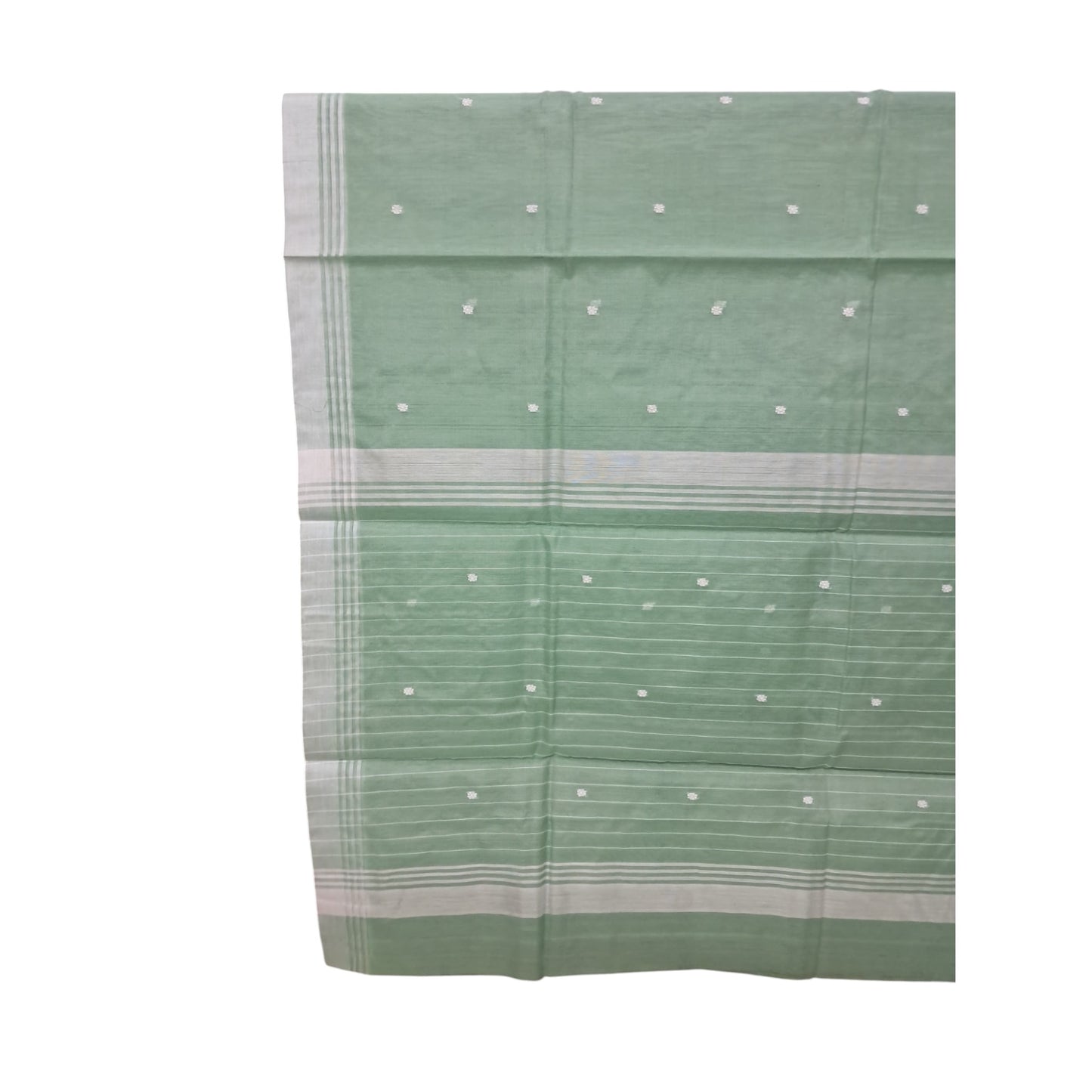 L6-P16: Aqua Green Cotton Silk Saree