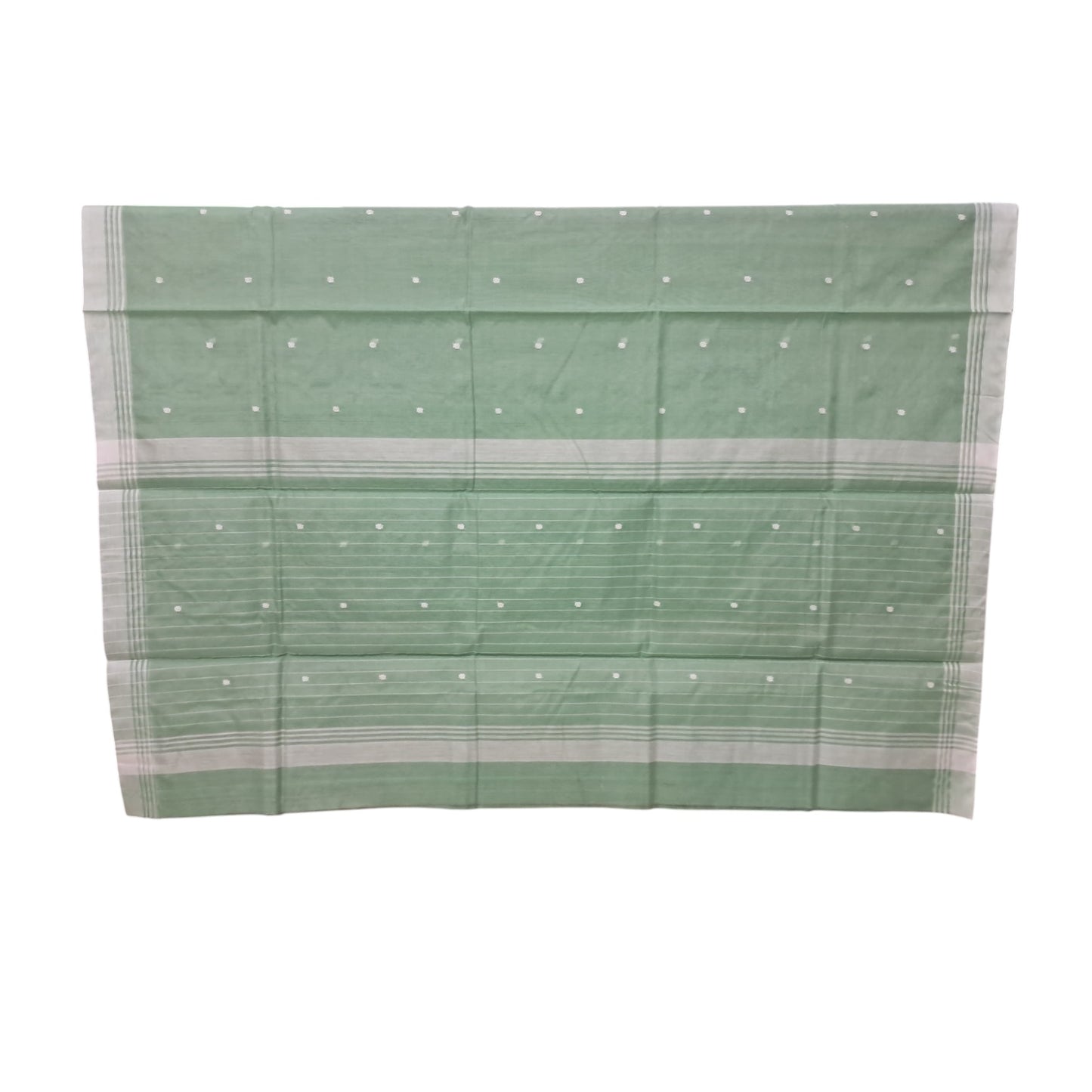 L6-P16: Aqua Green Cotton Silk Saree