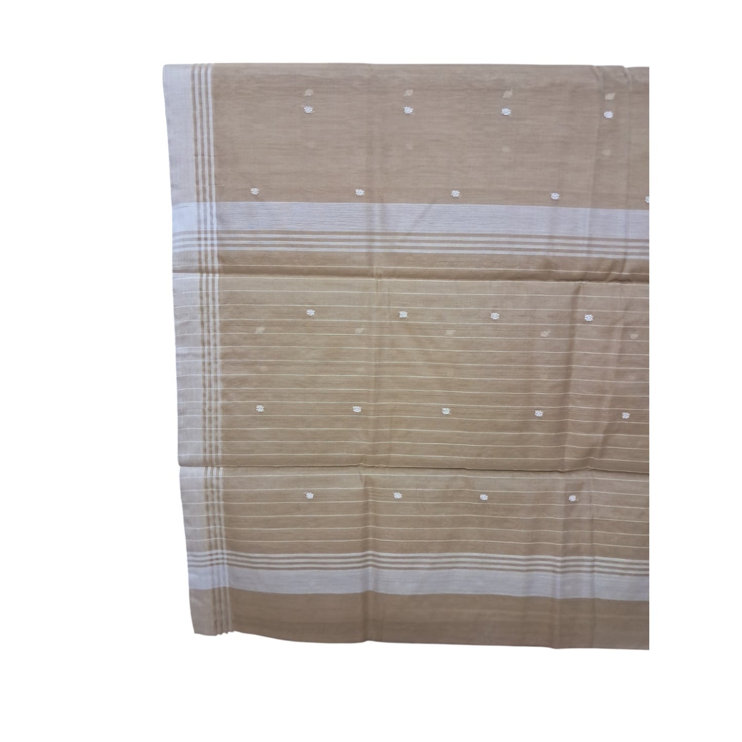 L6-P17: Pastel Brown Cotton Silk Saree