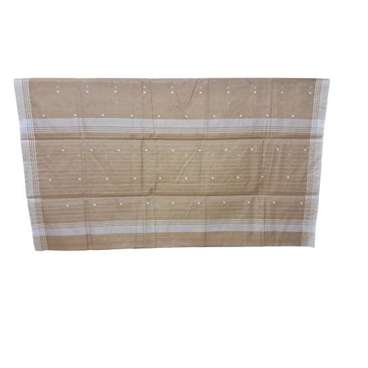 L6-P17: Pastel Brown Cotton Silk Saree