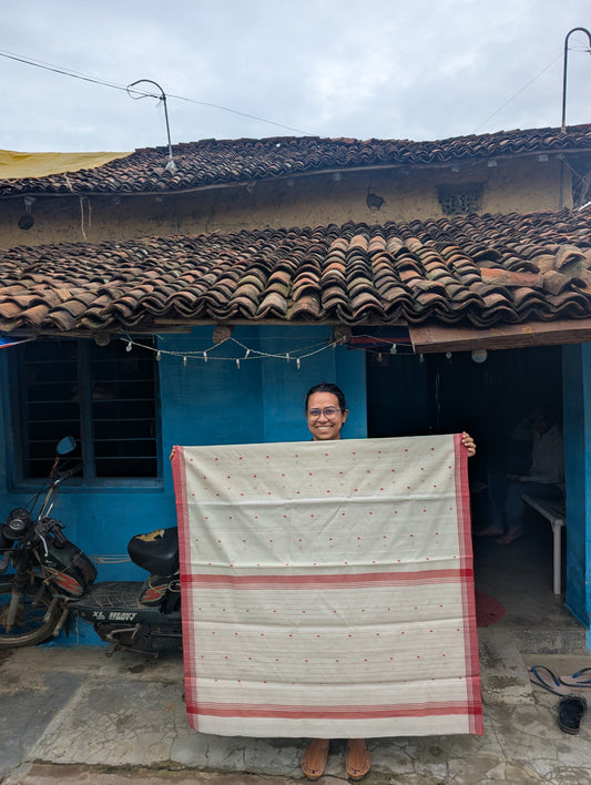 L6-P20: White Cotton Silk Saree