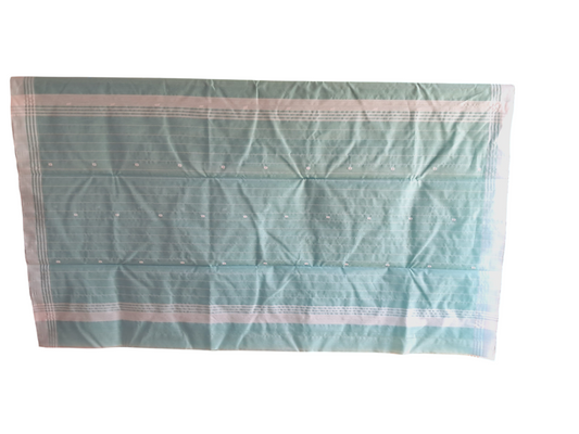 L6-P12: Aqua Blue Cotton Silk Saree
