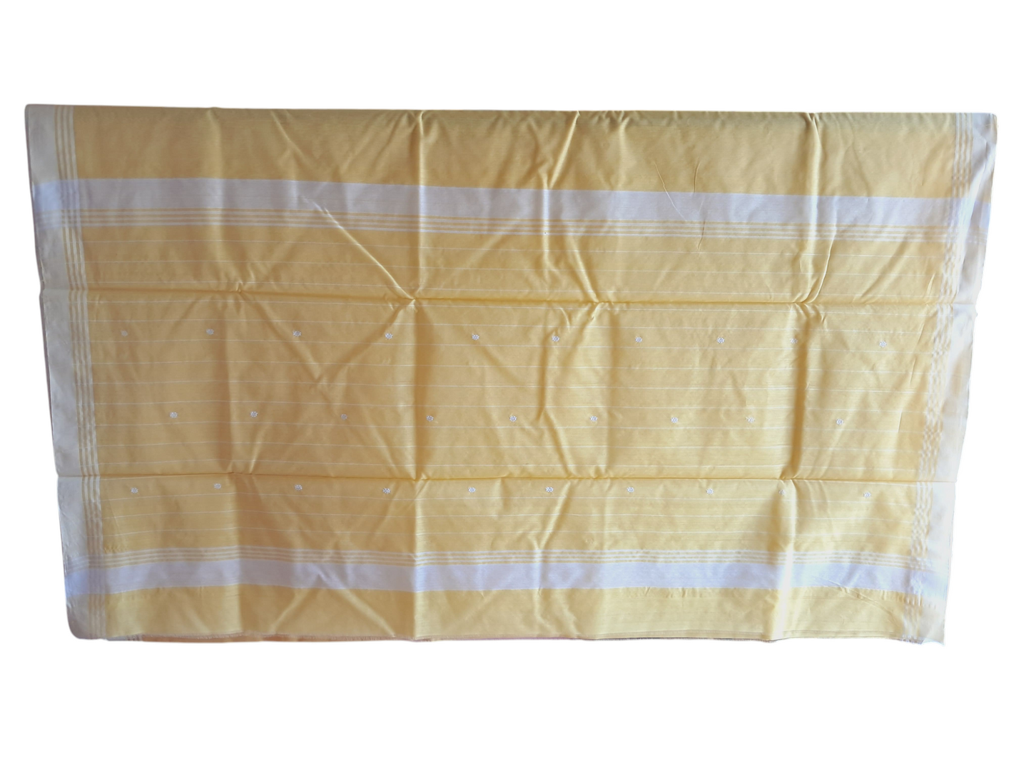 L6-P8: Lemon Yellow Cotton Silk Saree