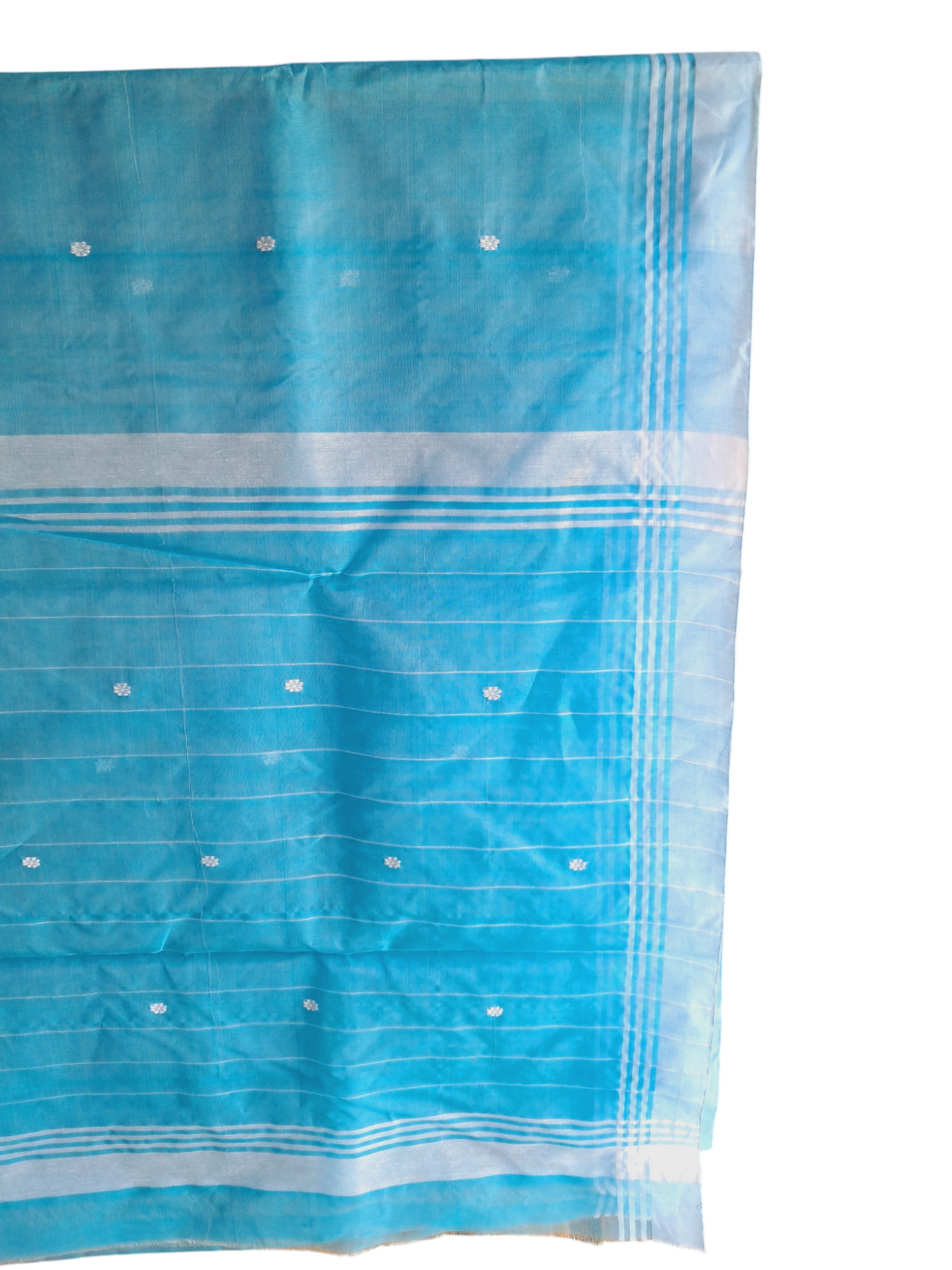 L6-P7: Sky Blue Cotton Silk Saree