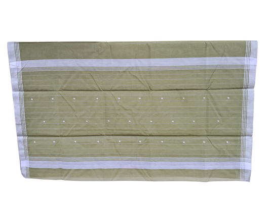 L6-P5: Light Mehndi Cotton Silk Saree