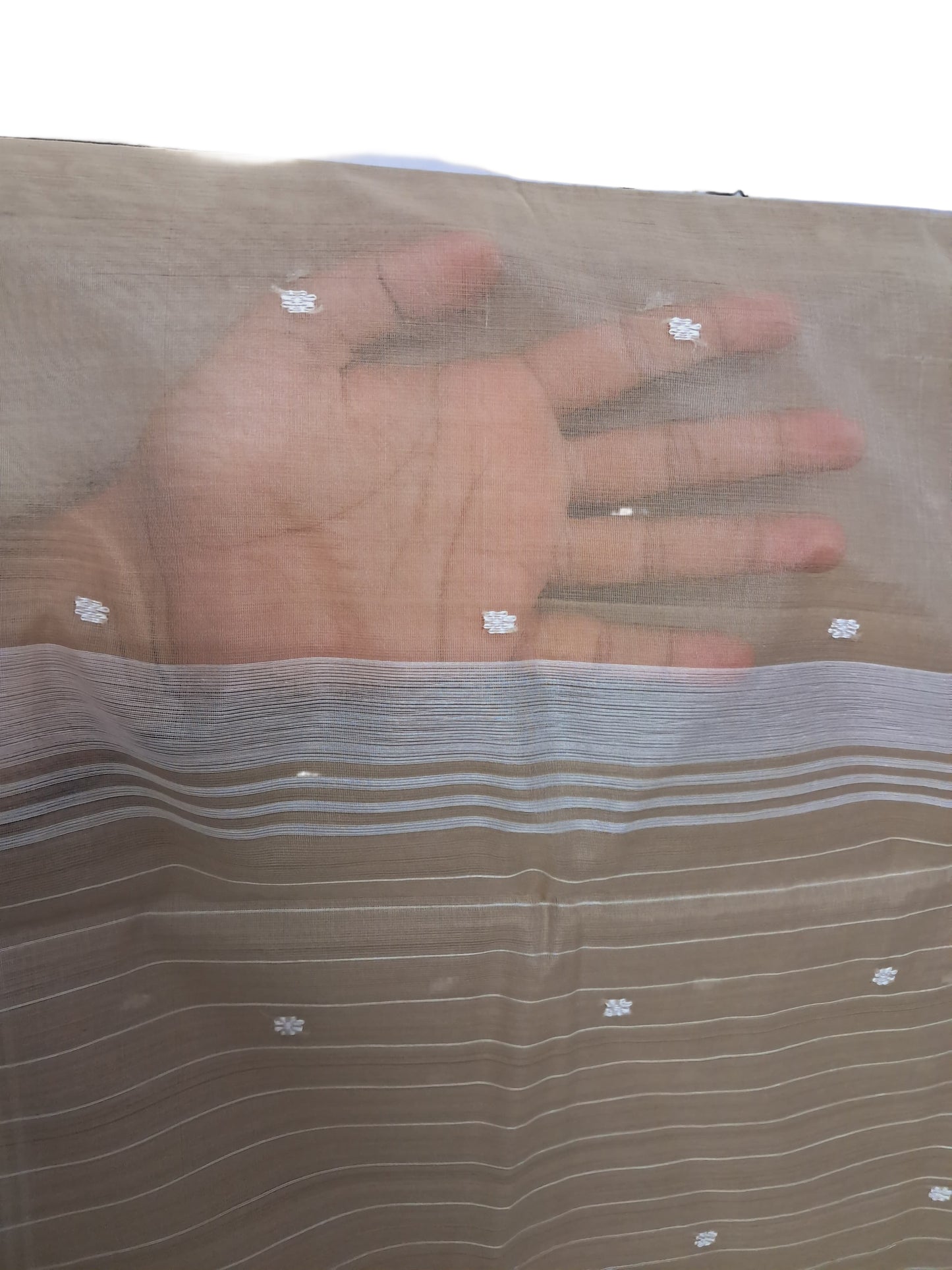 L6-P17: Pastel Brown Cotton Silk Saree