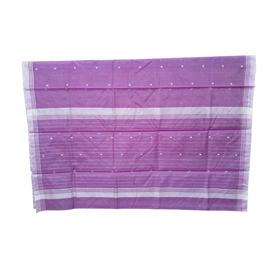L6-P15: Purple Cotton Silk Saree